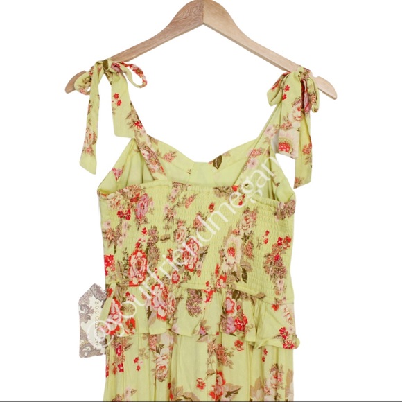 BOG Collective Chartreuse Ladies of the Canyon Midi Dress - Picture 6 of 12